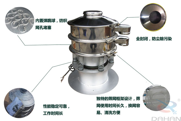 400型全不銹鋼振動篩特點